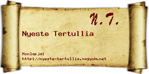 Nyeste Tertullia névjegykártya